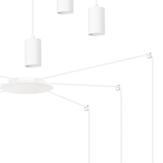 Vantaa suspension araignée orientable blanche avec 6 tubes blancs métal GU10