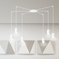 Emibig Emibig Vantaa lampe suspendue araignée blanche réglable avec 6 tubes blancs métal GU10 - Éclairage parfait pour chaque espace