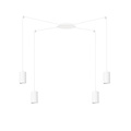 Vantaa medium white spider hanging lamp with 4 white tubes metal GU10