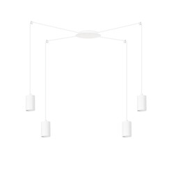 Vantaa lampe suspendue araignée blanche moyenne avec 4 tubes blancs en métal GU10
