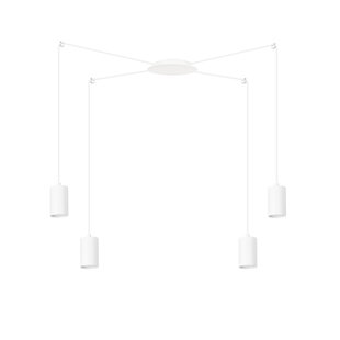 Emibig Vantaa lampe suspendue araignée blanche moyenne avec 4 tubes blancs en métal GU10