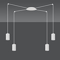 Vantaa medium white spider hanging lamp with 4 white tubes metal GU10