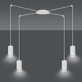 Vantaa medium white spider hanging lamp with 4 white tubes metal GU10