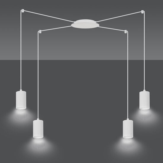 Emibig Emibig Vantaa medium white spider hanging lamp with 4 white tubes metal GU10 - Ideal for modern interiors