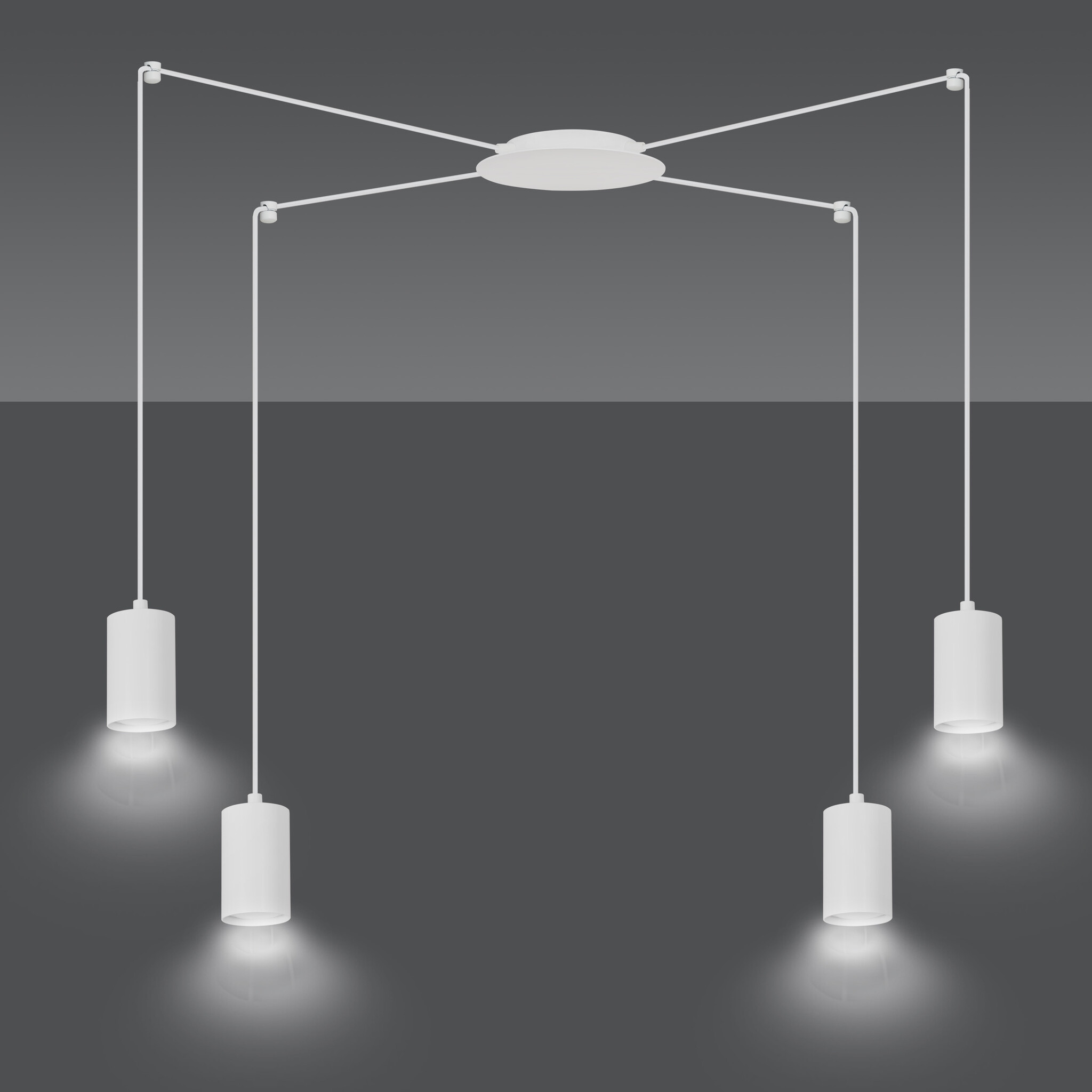 White spider top light fixture