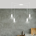 Vantaa medium white spider hanging lamp with 4 white tubes metal GU10