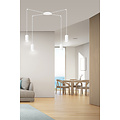 Vantaa medium white spider hanging lamp with 4 white tubes metal GU10