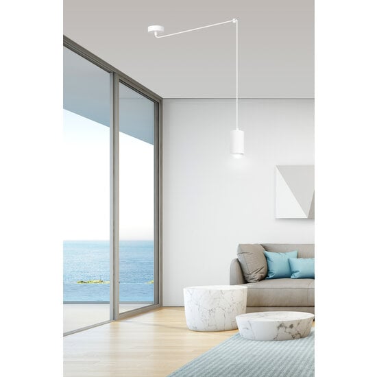 Tube GU10 orientable blanc Vantaa pouvant être décentralisé