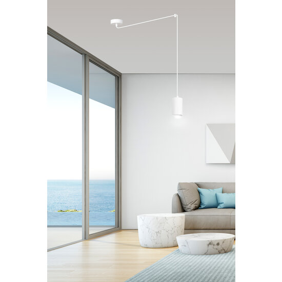 Vantaa white adjustable swinging GU10 tube that can be decentralized