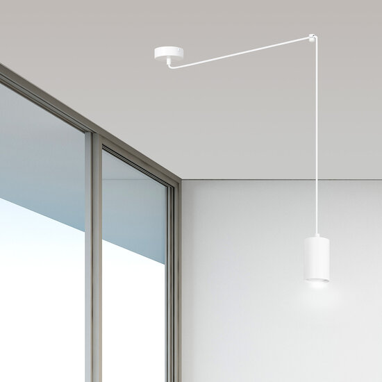 Vantaa white adjustable swinging GU10 tube that can be decentralized