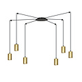 Turku goud en zwarte regelbare spider hanglamp met 6 gouden kokers metaal GU10