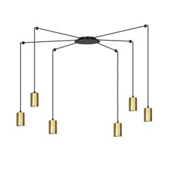 Emibig Turku gold and black adjustable spider hanging lamp with 6 gold tubes metal GU10