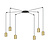 Suspension araignée orientable Turku dorée et noire avec 6 tubes dorés métal GU10