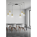 Turku goud en zwarte regelbare spider hanglamp met 6 gouden kokers metaal GU10