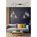 Turku goud en zwarte regelbare spider hanglamp met 6 gouden kokers metaal GU10
