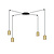 Turku medium black spider hanging lamp with 4 gold tubes metal GU10