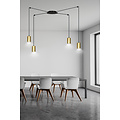 Turku medium black spider hanging lamp with 4 gold tubes metal GU10