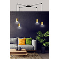 Emibig Emibig Turku mittelgroße schwarze Spinnen-Hängelampe mit 4 goldenen Röhren aus Metall GU10 - Ideal für modernes Wohndesign