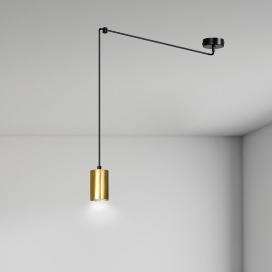 Emibig Emibig Turku regelbare zwarte pendelende GU10 gouden koker decentraliseerbaar - Perfecte verlichting voor elke ruimte