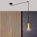 Emibig Emibig Turku colgante negro ajustable GU10 con manguito dorado descentralizable - Iluminación perfecta para cualquier espacio