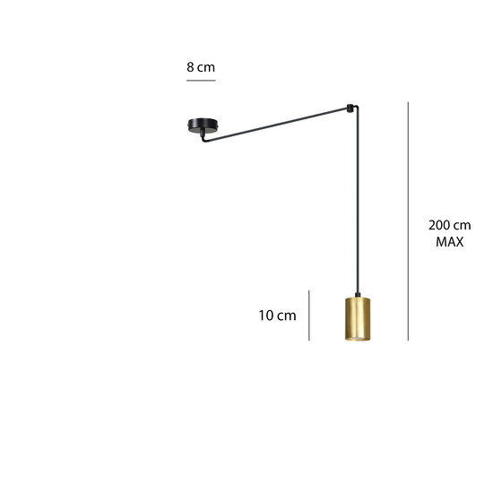 Emibig Emibig Turku regelbare zwarte pendelende GU10 gouden koker decentraliseerbaar - Perfecte verlichting voor elke ruimte