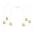 Turku white adjustable spider hanging lamp with 6 gold tubes metal GU10