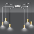 Turku witte regelbare spider hanglamp met 6 gouden kokers metaal GU10