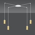 Emibig Emibig Turku medium witte spider hanglamp met 4 gouden kokers metaal GU10 - Perfecte verlichting voor een moderne sfeer