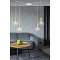 Turku medium witte spider hanglamp met 4 gouden kokers metaal GU10