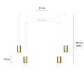 Emibig Emibig Turku medium white spider hanging lamp with 4 gold tubes metal GU10 - Ideal for creating a stylish atmosphere