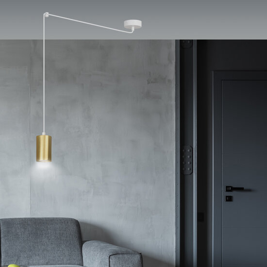 Emibig Emibig Turku witte met gouden regelbare pendelende GU10 koker decentraliseerbaar - Perfecte verlichting voor elke ruimte