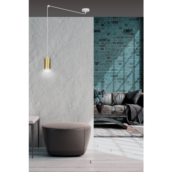 Emibig Emibig Turku blanc avec douille GU10 dorée réglable suspendue, décentralisable - Éclairage idéal pour chaque espace