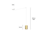 Turku white with gold adjustable swinging GU10 sleeve, decentralizable