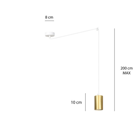 Turku white with gold adjustable swinging GU10 sleeve, decentralizable
