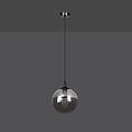 Emibig Emibig Billund black ball 14 cm hanging lamp with smoked glass E14 - Ideal for modern interiors