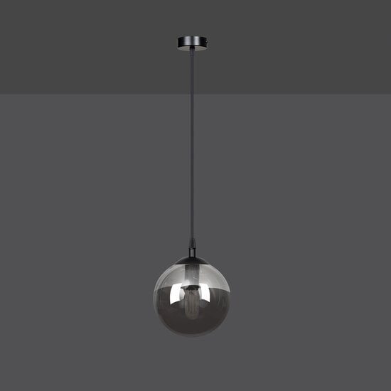 Emibig Emibig Billund black ball 14 cm hanging lamp with smoked glass E14 - Ideal for modern interiors