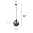 Billund black ball 14 cm hanging lamp with smoked glass E14