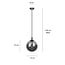 Emibig Emibig Billund black ball 14 cm hanging lamp with smoked glass E14 - Ideal for modern interiors
