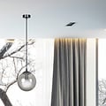 Emibig Emibig Billund black ball 14 cm hanging lamp with smoked glass E14 - Ideal for modern interiors