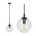 Emibig Emibig Billund zwart met transparante bol 14 cm hanglamp voor lamp E14 - Stijlvolle verlichting voor elk interieur