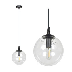 Billund schwarz mit transparenter Glühbirne 14 cm Hängeleuchte für Lampe E14