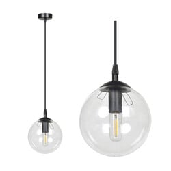 Emibig Billund negro con bombilla transparente 14 cm lámpara colgante para lámpara E14