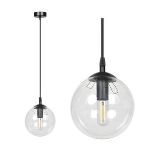 Emibig Billund negro con bombilla transparente 14 cm lámpara colgante para lámpara E14