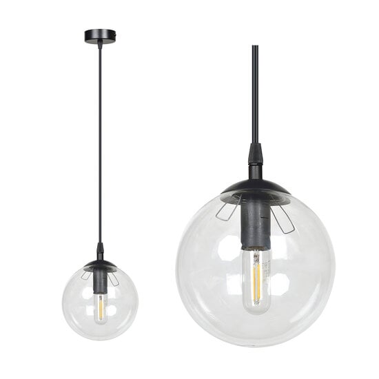 Emibig Emibig Billund black with transparent bulb 14 cm hanging lamp for lamp E14 - Stylish lighting for any interior