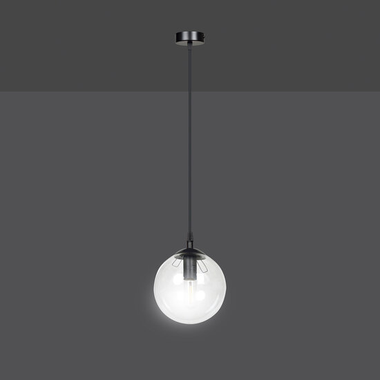 Emibig Emibig Billund schwarz mit transparenter Glühbirne 14 cm Hängeleuchte für Lampe E14 - Stilvolle Beleuchtung für jedes Interieur
