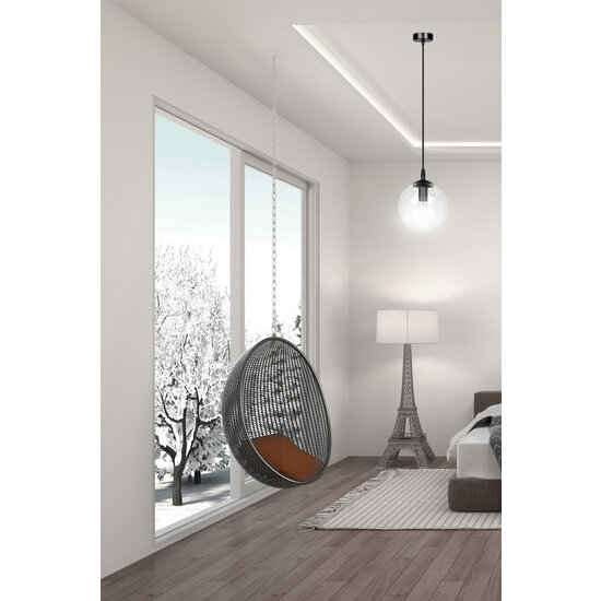 Emibig Emibig Billund schwarz mit transparenter Glühbirne 14 cm Hängeleuchte für Lampe E14 - Stilvolle Beleuchtung für jedes Interieur