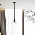 Billund zwart met transparante bol 14 cm hanglamp voor lamp E14