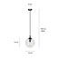 Emibig Emibig Billund zwart met transparante bol 14 cm hanglamp voor lamp E14 - Stijlvolle verlichting voor elk interieur