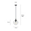 Lampe suspendue Billund noire avec ampoule transparente 14 cm pour lampe E14