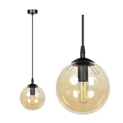 Emibig Billund amber bol 14 cm hanglamp met regelbare hoogte 1x E14